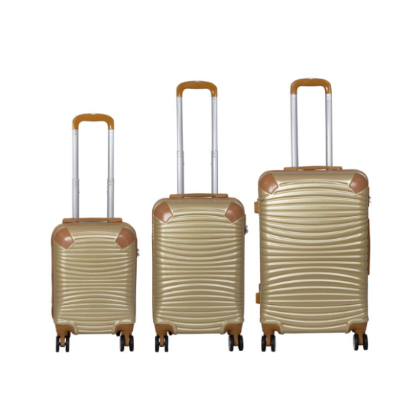 Foto van 3 delige gouden luxe reiskofferset